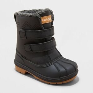 Cat & Jack -  Toddler Winter Snow Boots Faux Shearlin Black